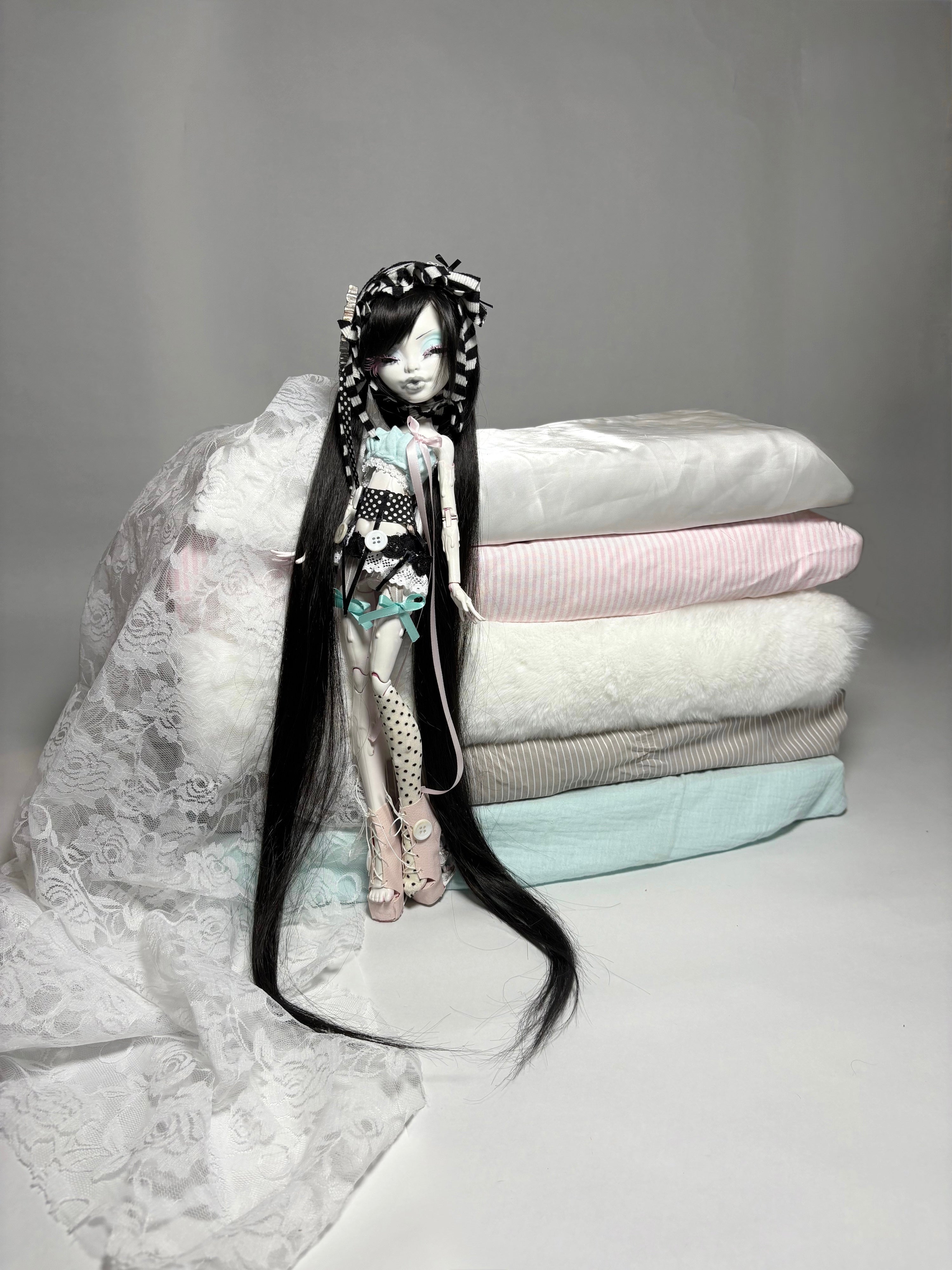 𑣲-Unique custom doll(one-of-a-kind piece): Petticoat Black doll