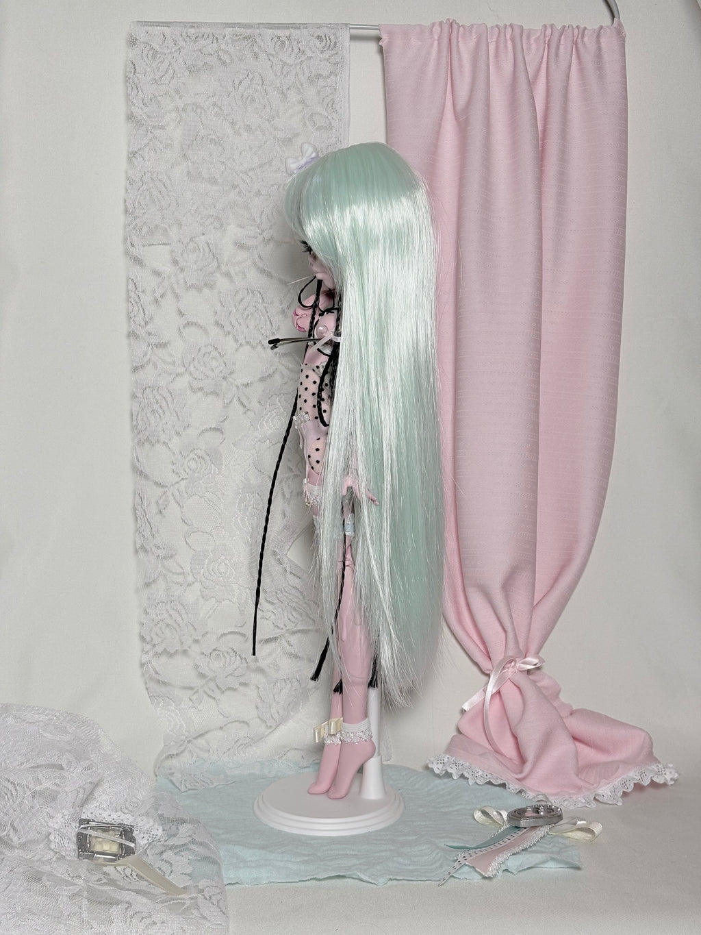 𑣲-Unique custom doll(one-of-a-kind):ᴾⁱⁿᵏⁱᵉ ᵐⁱⁿᵗ⁻ᵇˡᵘᵉ ʰᵃⁱʳ ᵈᵒˡˡʸ