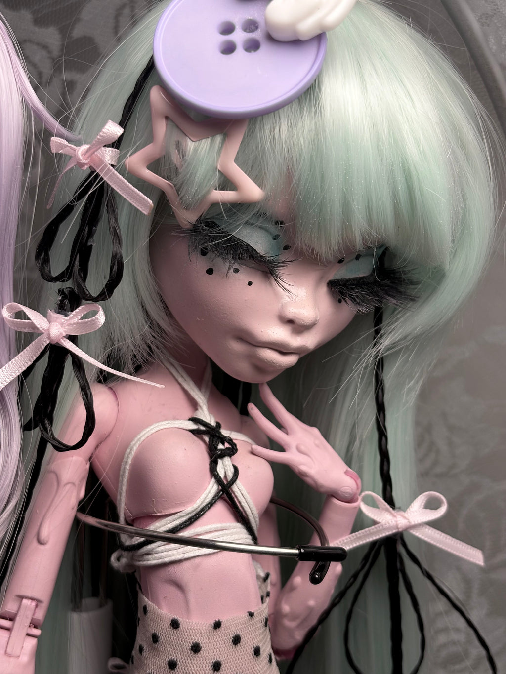 𑣲-Unique custom doll(one-of-a-kind):ᴾⁱⁿᵏⁱᵉ ᵐⁱⁿᵗ⁻ᵇˡᵘᵉ ʰᵃⁱʳ ᵈᵒˡˡʸ