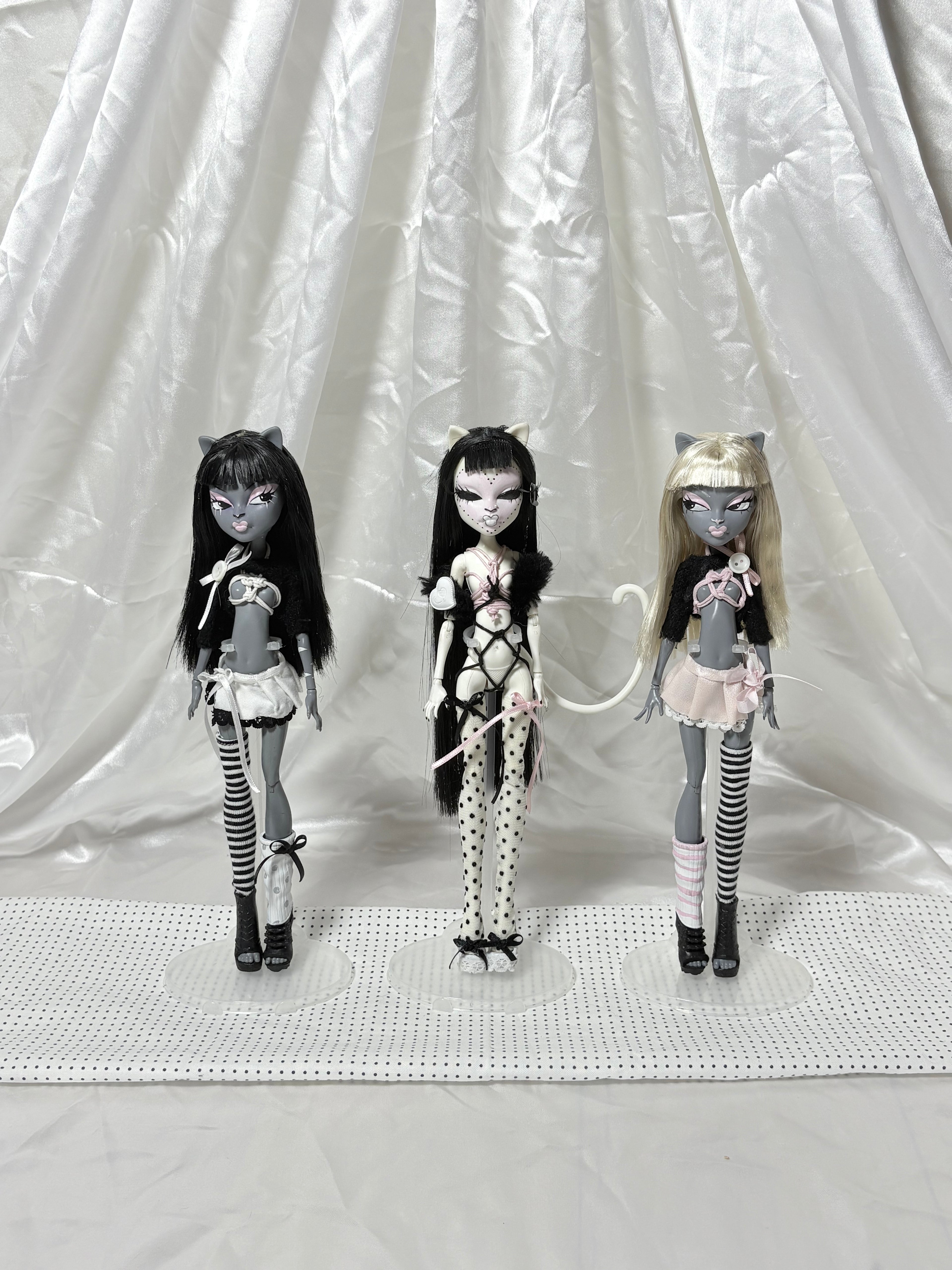 𑣲-Unique custom doll (one-of-a-kind piece): Shibari cats dolls trio