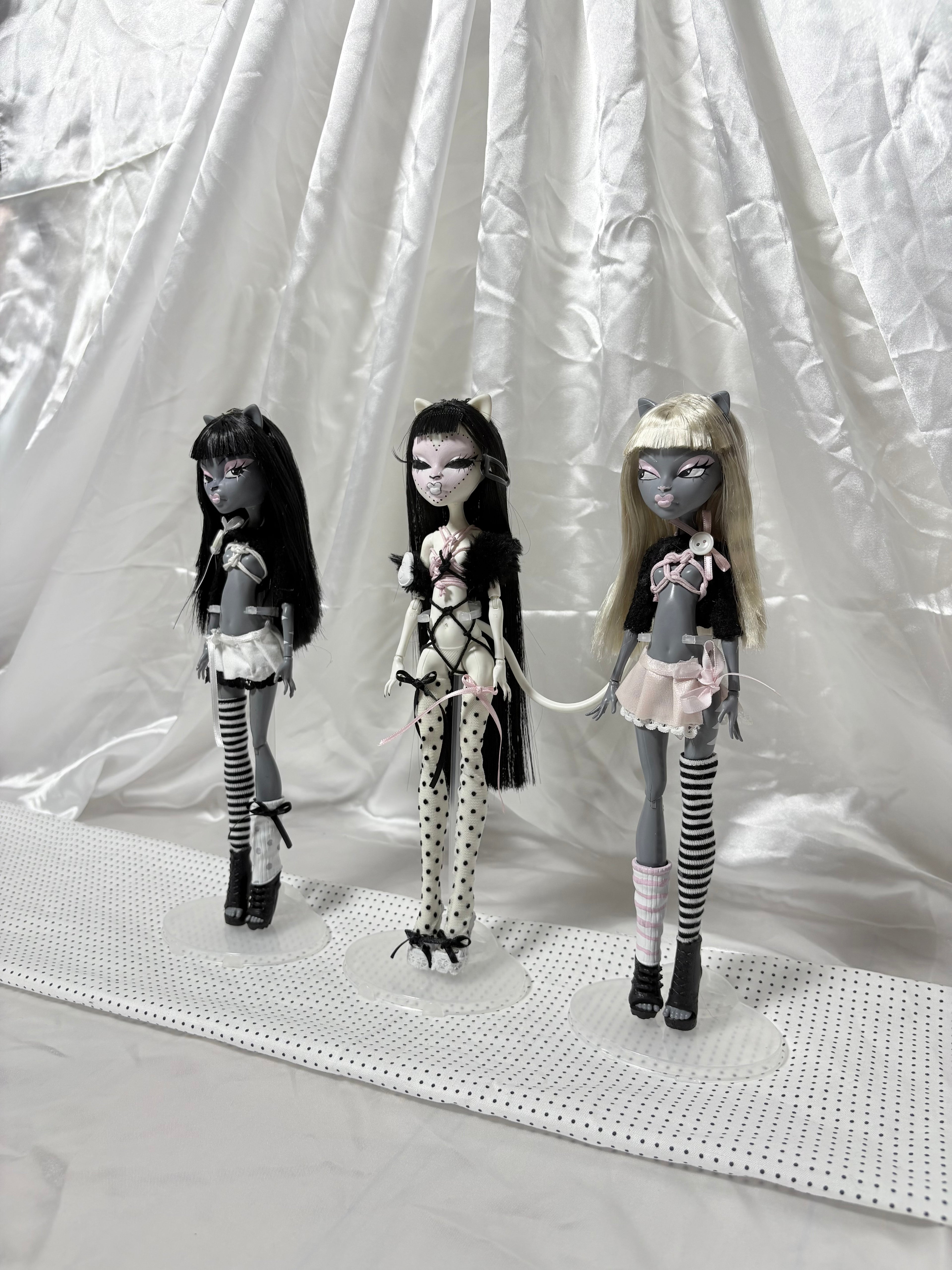 𑣲-Unique custom doll (one-of-a-kind piece): Shibari cats dolls trio