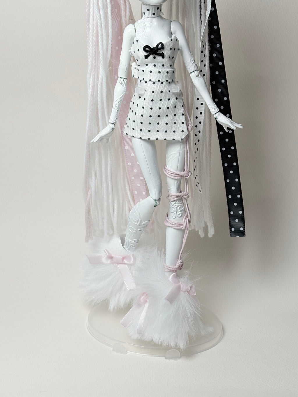 𑣲-Unique custom doll (one-of-a-kind piece): Ornament doll and shibari pink rope