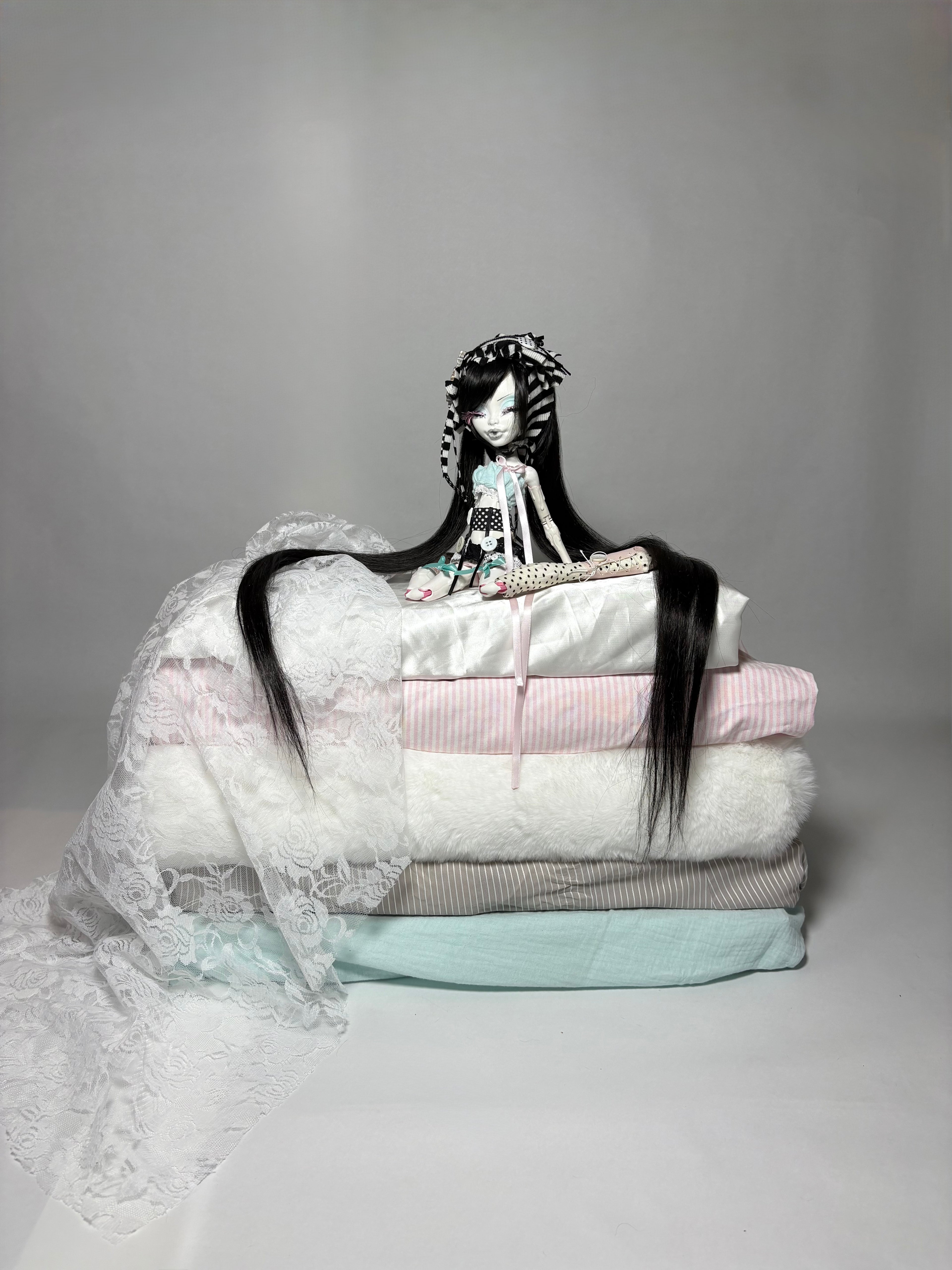𑣲-Unique custom doll(one-of-a-kind piece): Petticoat Black doll