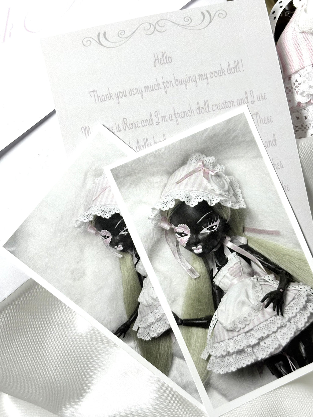 𑣲-Unique custom doll (one-of-a-kind piece):Pink lolita with shibari rope